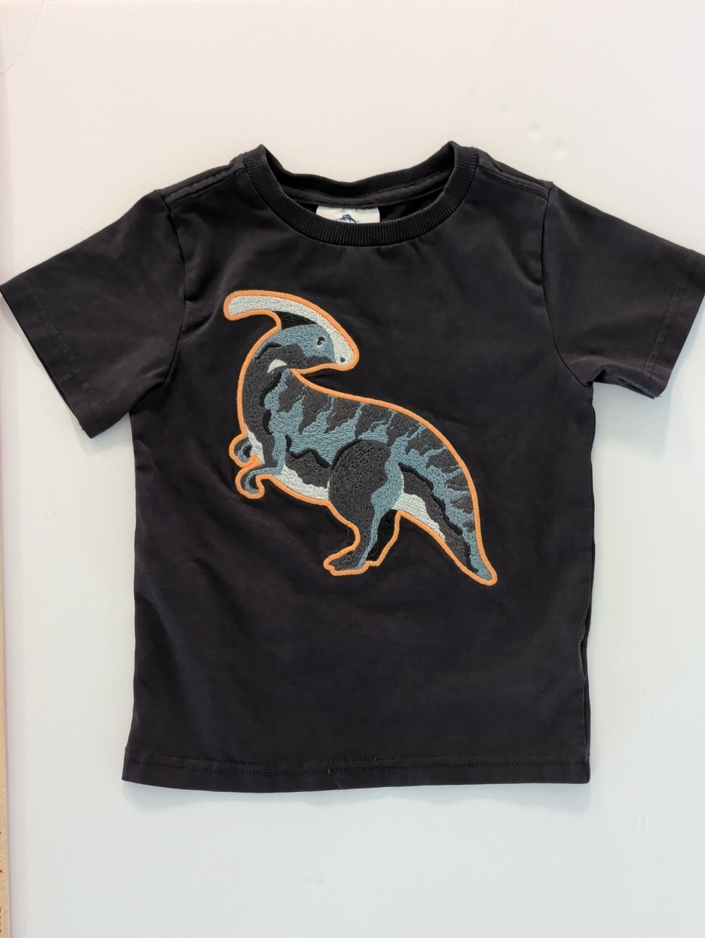 Black Kids Dino Patch Tee